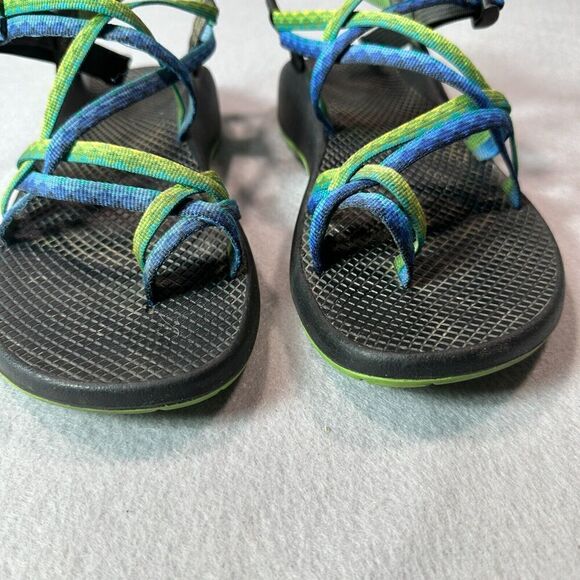 Chaco ZX 2 Classic Sandals Womens 11 Toe Loop Blue Green Hiking Outdoor - Picture 3 of 6